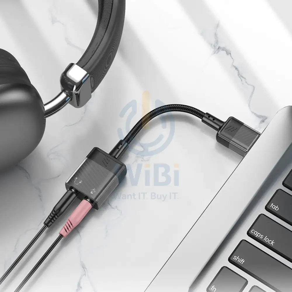 Hoco LS37 Spirit Audio Adapter Output Cable - 3.5mm / Black Accessories > Cables & Converters > Cables