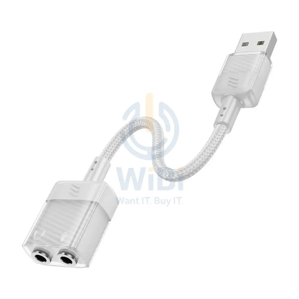 Hoco LS37 Spirit Audio Adapter Output Cable - 3.5mm / White Accessories > Cables & Converters > Cables