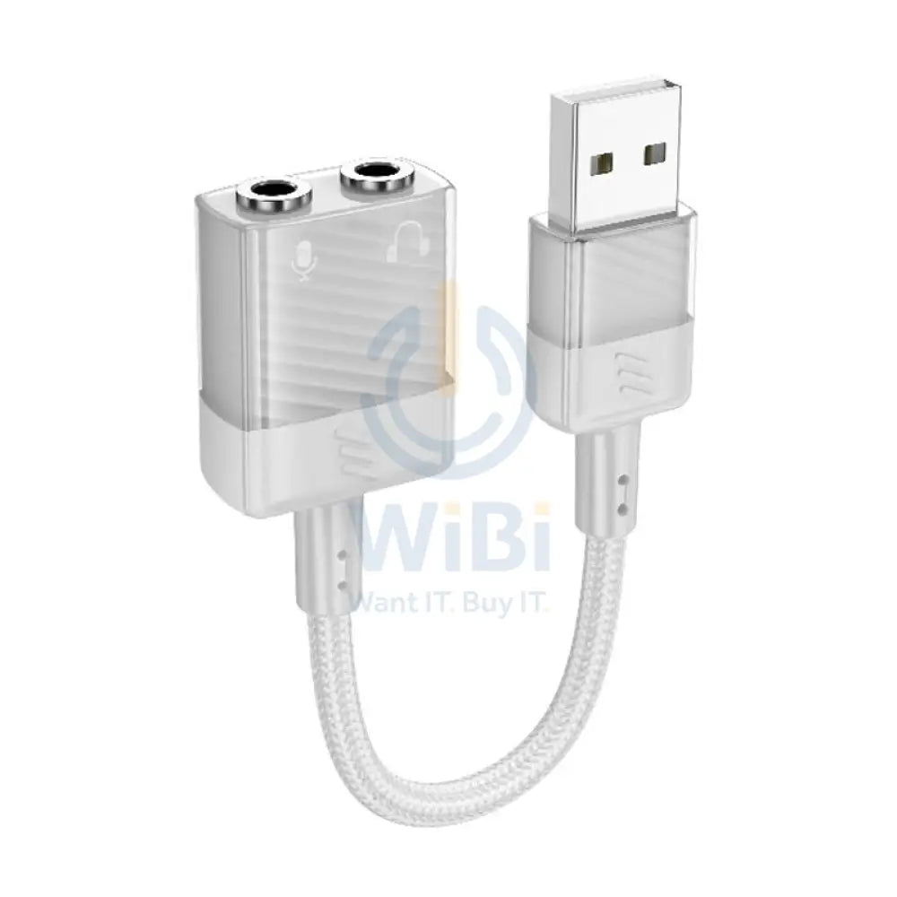 Hoco LS37 Spirit Audio Adapter Output Cable - 3.5mm / White Accessories > Cables & Converters > Cables
