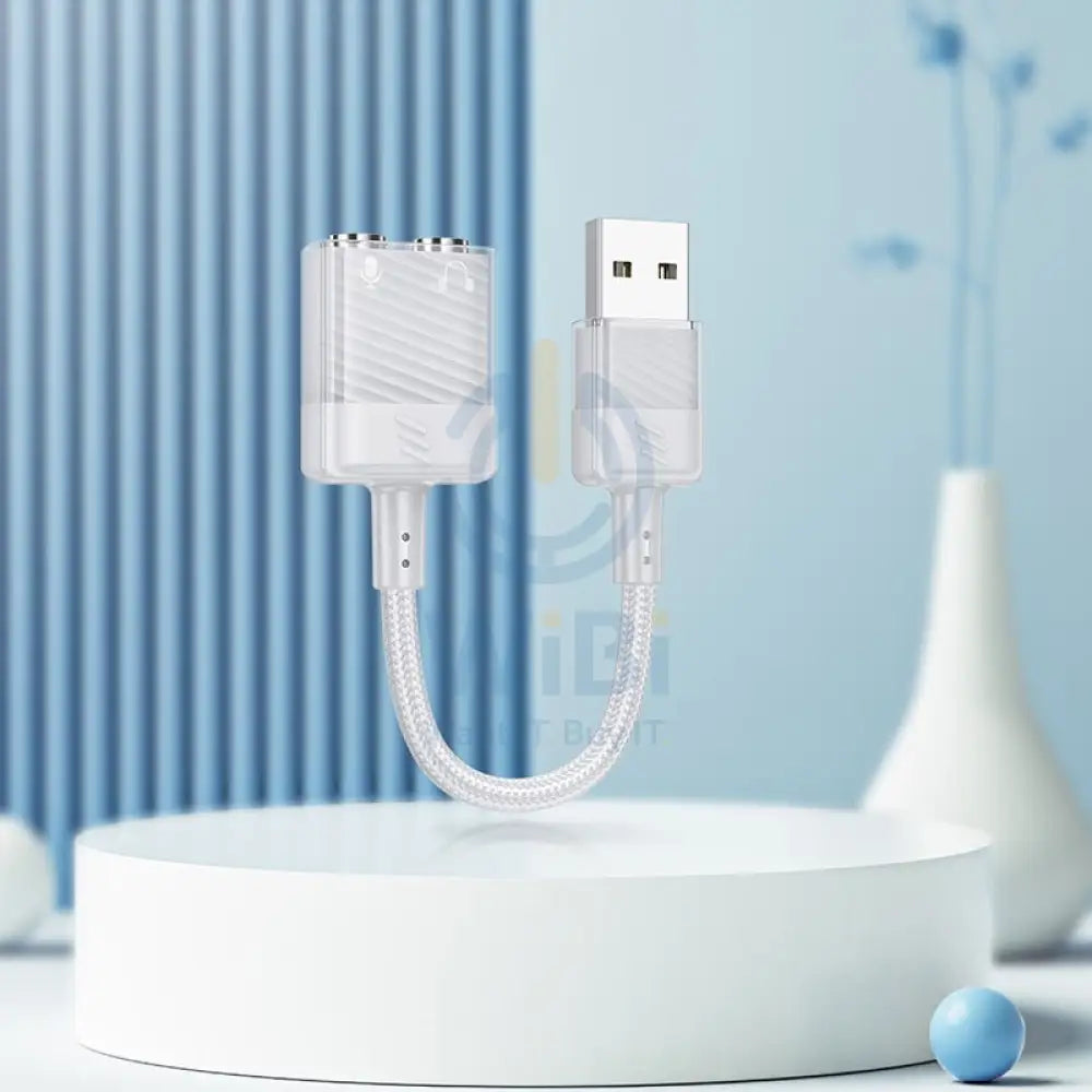 Hoco LS37 Spirit Audio Adapter Output Cable - 3.5mm / White Accessories > Cables & Converters > Cables