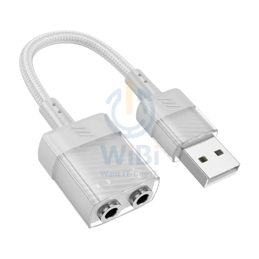 Hoco LS37 Spirit Audio Adapter Output Cable - 3.5mm / White Accessories > Cables & Converters > Cables