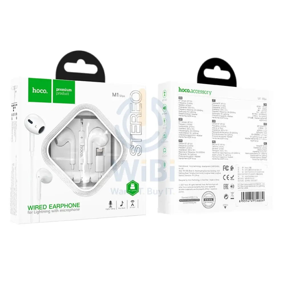 HOCO M1 Max crystal earphones for Lightning with mic Accessories > Audio > Headphones