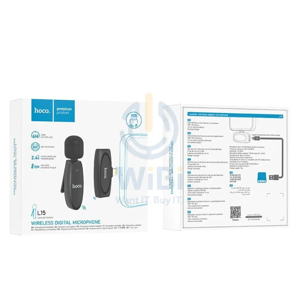 Hoco Microphone L15 Lightning - Black Accessories > Audio > Microphone