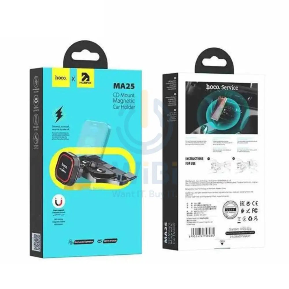 Hoco Mobax Ma25 Magnetic Car Cd Holder - Black Accessories > Mobiles & Tablets > Mobiles > Mobile Holder / Stands