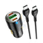 HOCO NZ6 PD45W Car Charger With USB-C Cable - USB-C / USB-A / Black