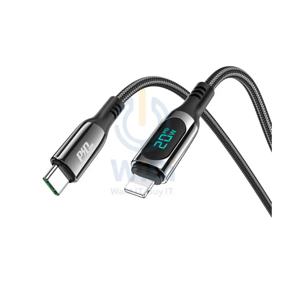 HOCO Extreme PD Charging Data Sync Cable - USB-C To Lightning / 1.2 Meters / Black
