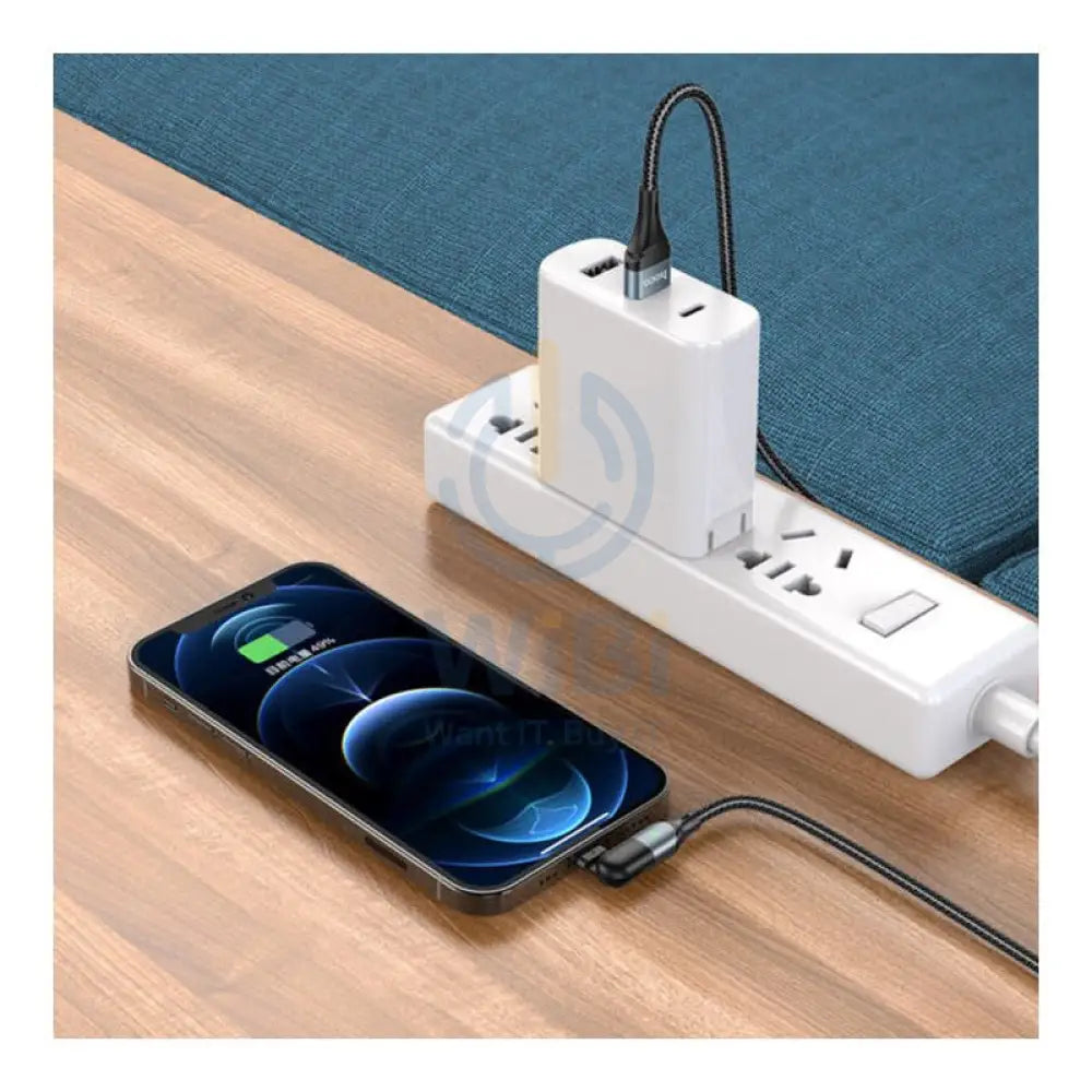 HOCO U100 Orbit Charging Data Sync Cable - USB-C To USB-C / 1.5 Meters / Black