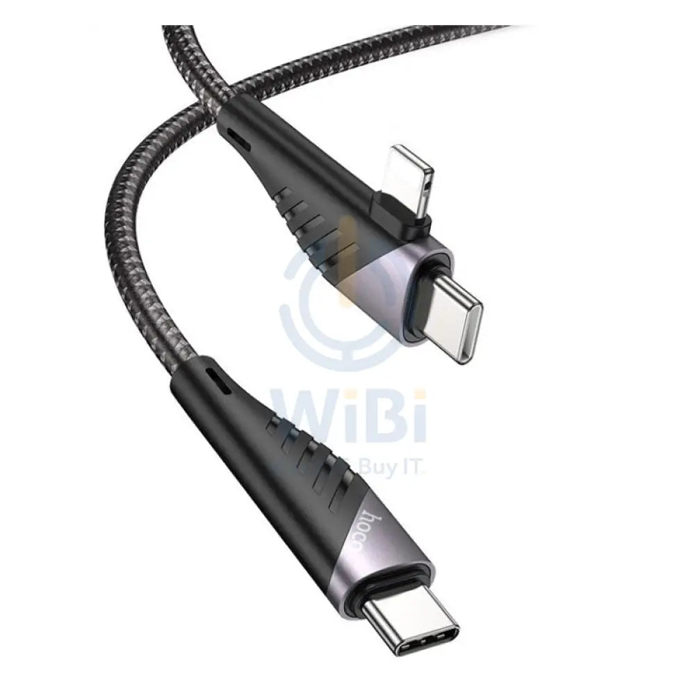 HOCO U95 2-IN-1 Charging Cable - USB-C To USB-C/Lightning / 1.2 Meters / Black