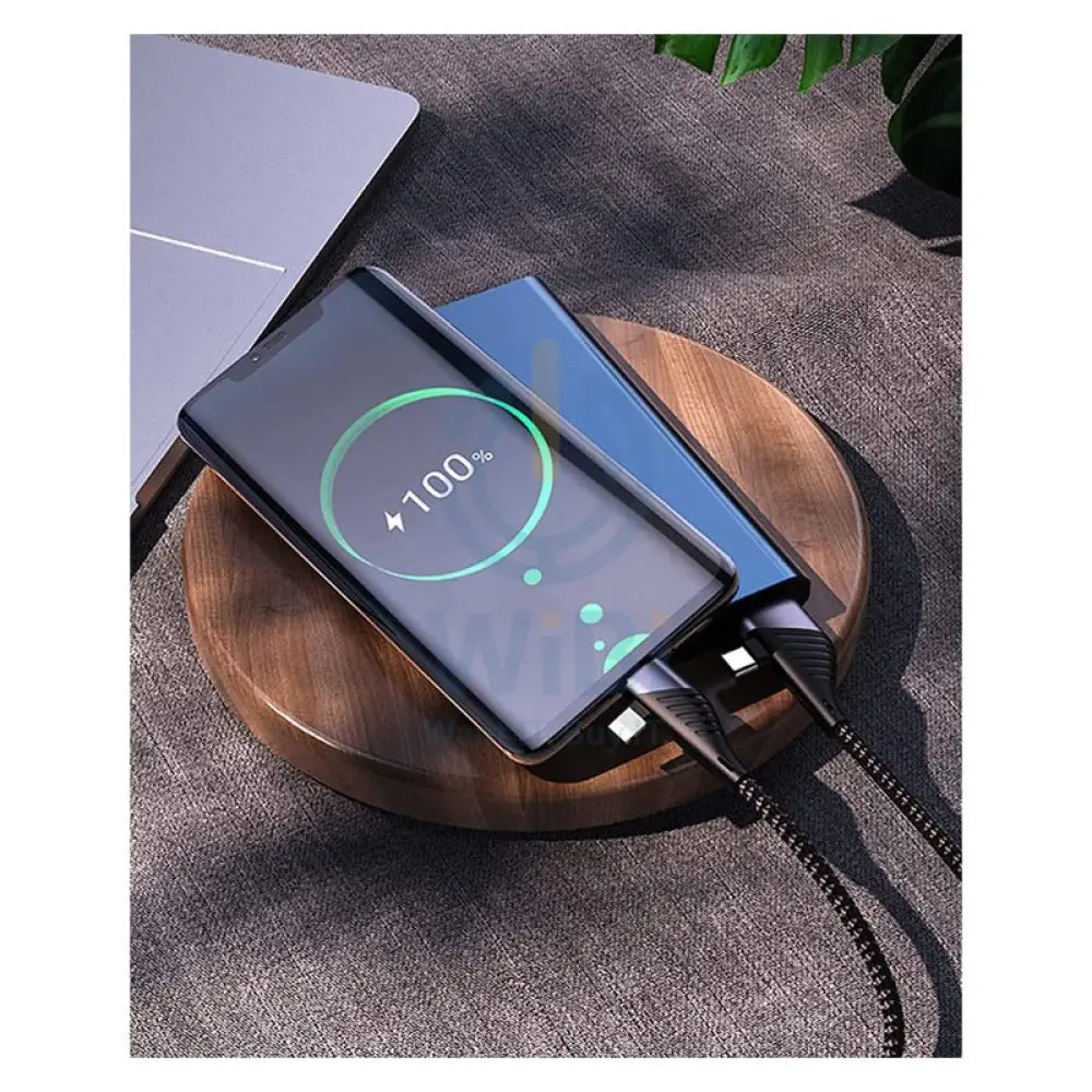 HOCO U95 4-IN-1 Illustrious Multifunction Charging Cable - USB/USB-C To USB-C/Lightning / 1.2 Meters / Black