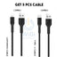 Hoco X20 Flash Charging Data Cable - 2 Meter / Type-C (2 PCs) / Lightning - (3 PCs) / Black / Pack Of 5 Accessories >