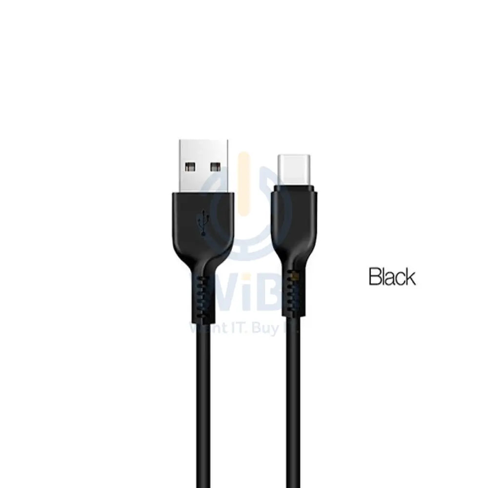 Hoco X20 Flash Charging Data Cable - 2 Meter / Type-C (2 PCs) / Lightning - (3 PCs) / Black / Pack Of 5 Accessories >