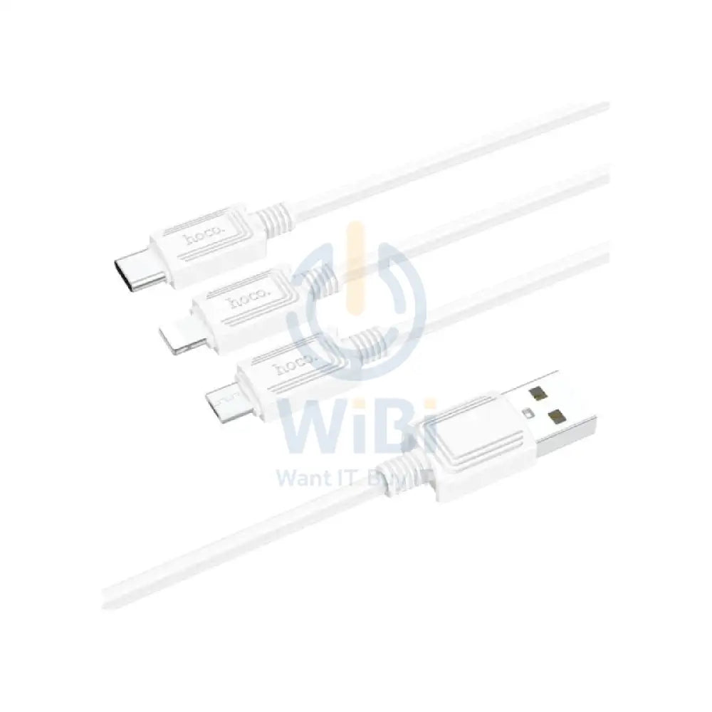 HOCO X74 3-in-1 Charging Cable - 1M / White Accessories > Cables & Converters > Cables