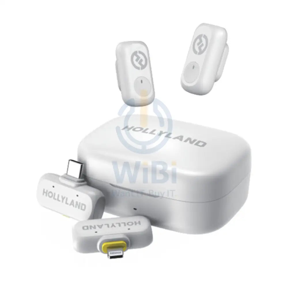HOLLYLAND LARK A1 Combo 2-Person Wireless Microphone System - USB-C / Lightning / Ivory White Accessories > Audio >