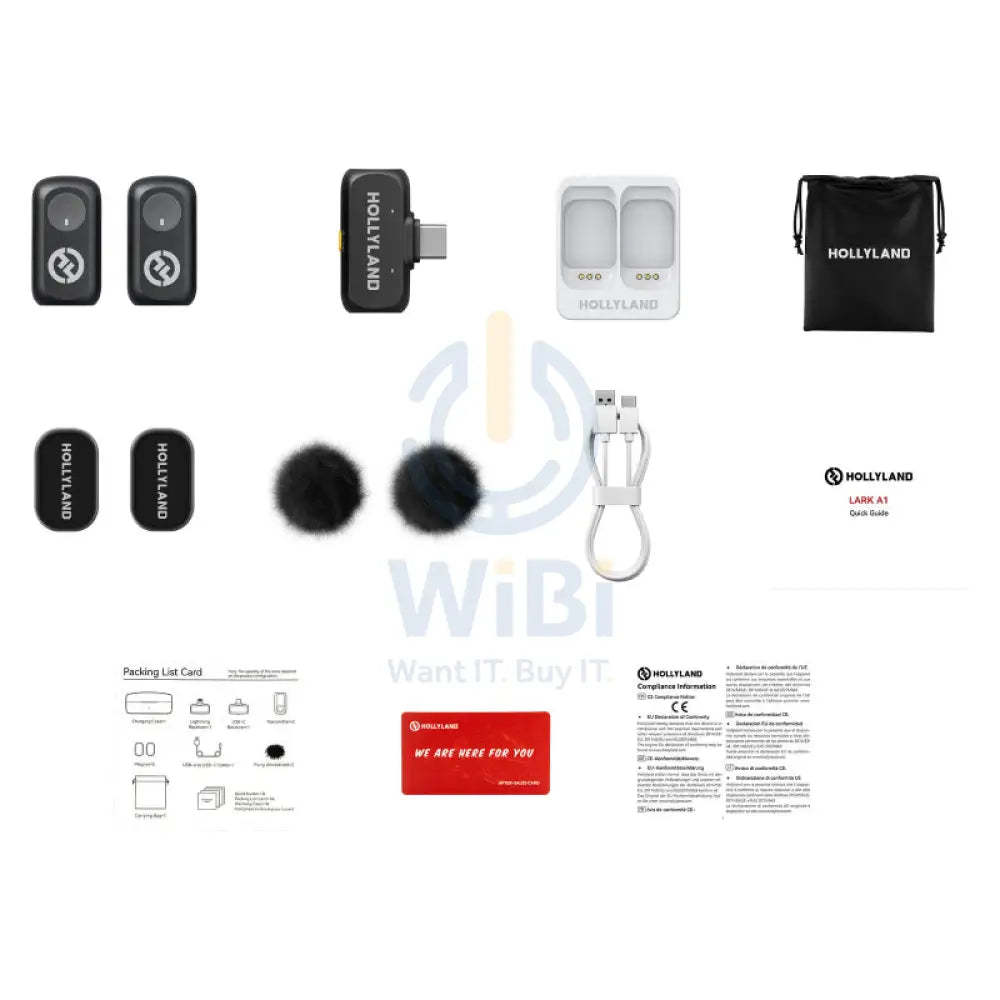 HOLLYLAND LARK A1 Mini Duo 2-Person Wireless Microphone System - USB-C / 2.4GHz / Space Gray Accessories > Audio >