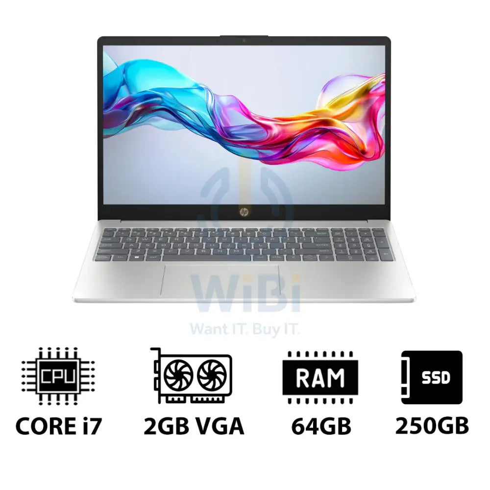 HP 15-FD0142NE - 15.6’’ FHD / i7 / 64GB / 250GB (NVMe M.2 SSD) / MX570 2GB VGA / DOS (Without OS) / 1YW / Natural