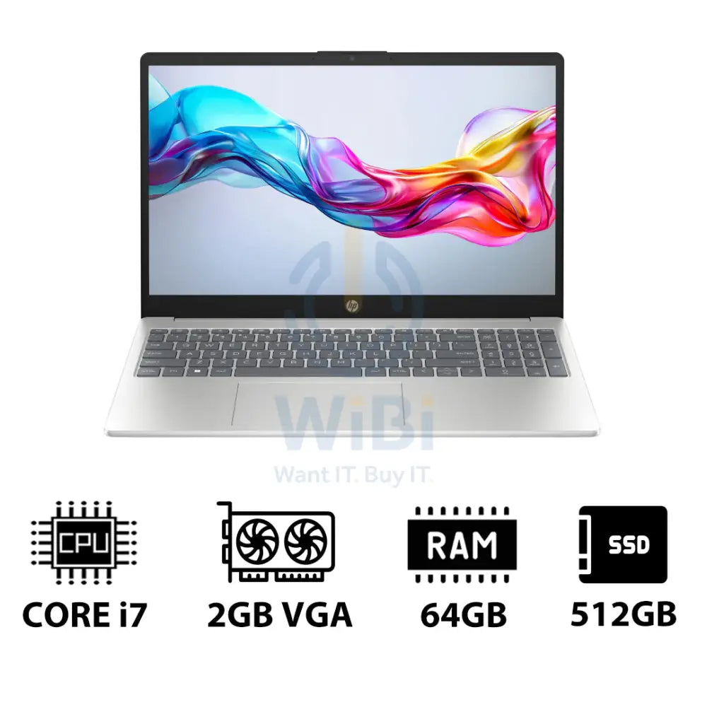 HP 15-FD0142NE - 15.6’’ FHD / i7 / 64GB / 512GB (NVMe M.2 SSD) / MX570 2GB VGA / DOS (Without OS) / 1YW / Natural