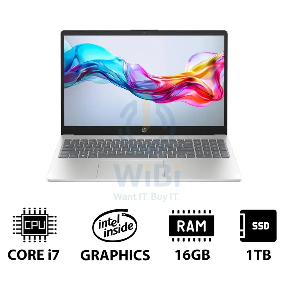 HP 15-FD0144NE - 15.6’’ FHD / i7 / 16GB / 1TB (NVMe M.2 SSD) / DOS (Without OS) / 1YW / Natural Silver - Laptop Laptops