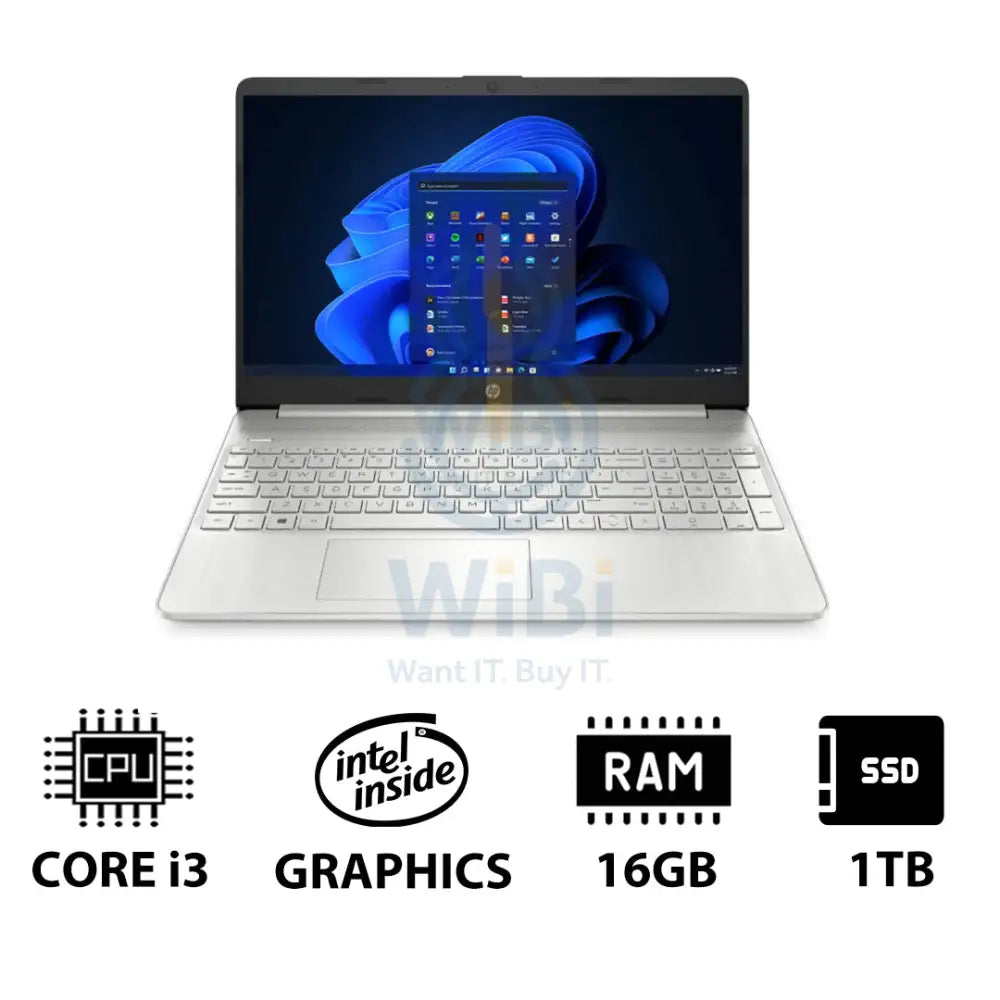 HP 15S FQ5210NE 15.6’’ FHD / i3 / 16GB / 1TB (NVMe M.2 SSD) / Win 11 Pro / 1YW / Natural silver Laptop Laptops
