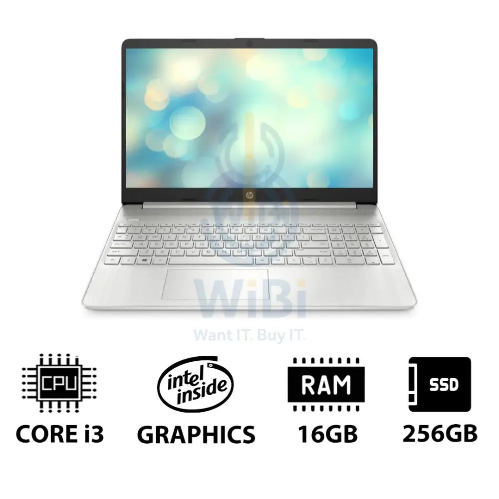 HP 15S-FQ5210NE - 15.6’’ FHD / i3 / 16GB / 256GB (NVMe M.2 SSD) / DOS (Without OS) / 1YW / Natural silver - Laptop