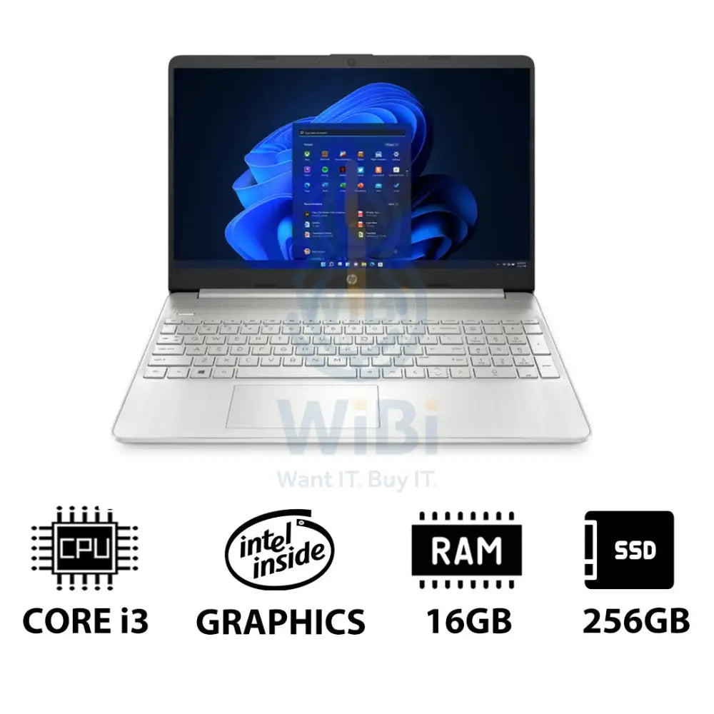 HP 15S-FQ5210NE - 15.6’’ FHD / i3 / 16GB / 256GB (NVMe M.2 SSD) / Win 11 Pro / 1YW / Natural silver - Laptop Laptops