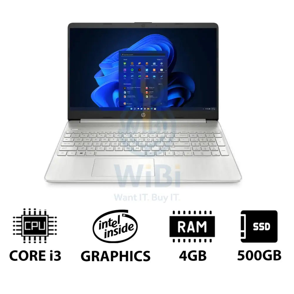 HP 15S-FQ5210NE - 15.6’’ FHD / i3 / 4GB / 500GB (NVMe M.2 SSD) / Win 11 Pro / 1YW / Natural silver - Laptop Laptops