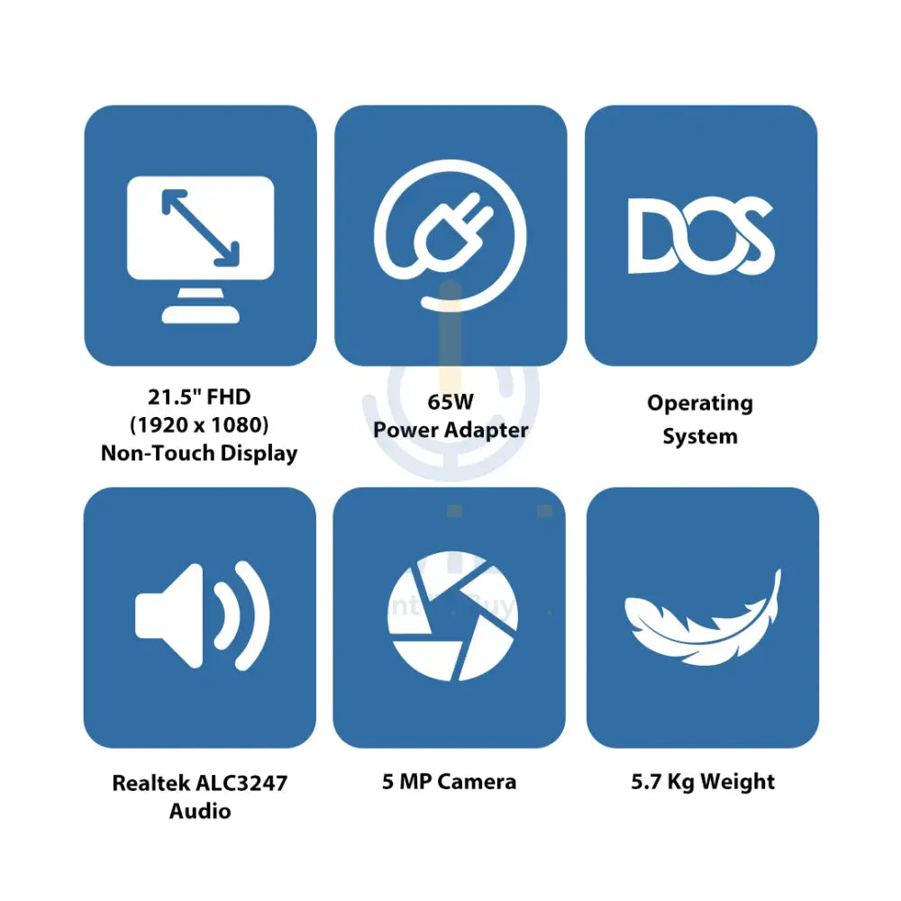 HP 200 G4 AIO PC - i5 / 8GB / 250GB (NVME M.2 SSD) / 21.5’’ FHD Non-Touch / DOS (Without OS) / 1YW / Snow White