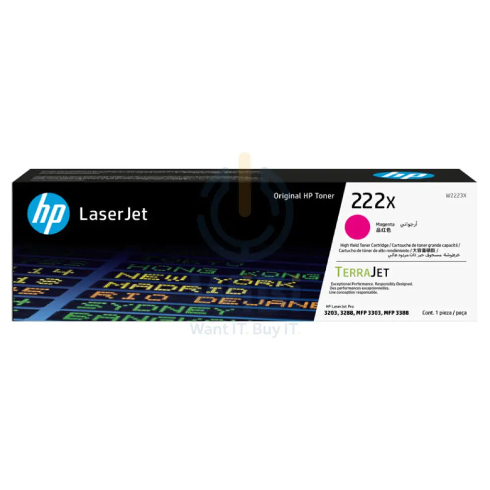 HP 222X Magenta Original LaserJet Toner Cartridge - 2500 Pages / Magenta Color / Toner Cartridge Accessories > Printers