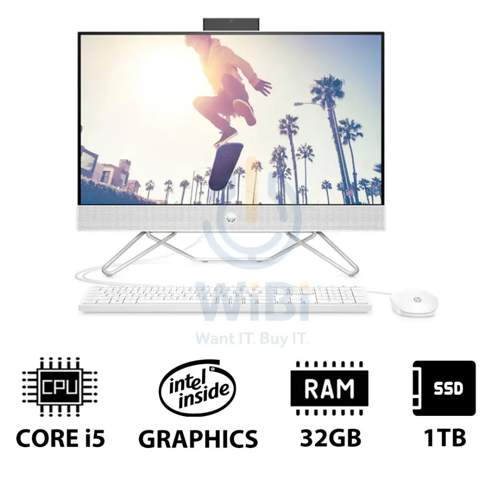 HP 24-CB1339NE AIO PC - i5 / 32GB / 1TB (NVMe M.2 SSD) / 23.8’’ FHD Non-Touch / DOS (Without OS) / 1YW / Starry White