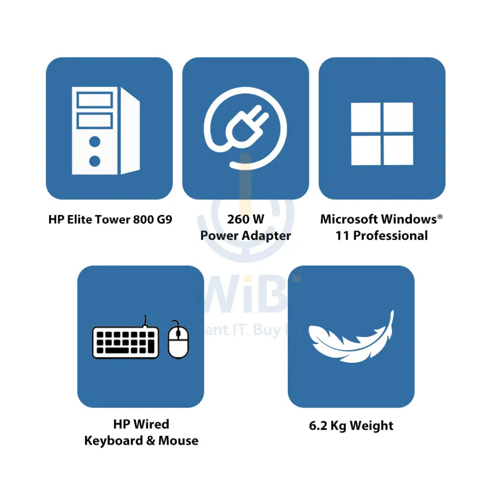 HP Elite Tower 800 G9 - i5 / 16GB / 512GB (NVMe M.2 SSD) / Win 10 Pro / 1YW - Desktop Desktop & All-In-One PCs >