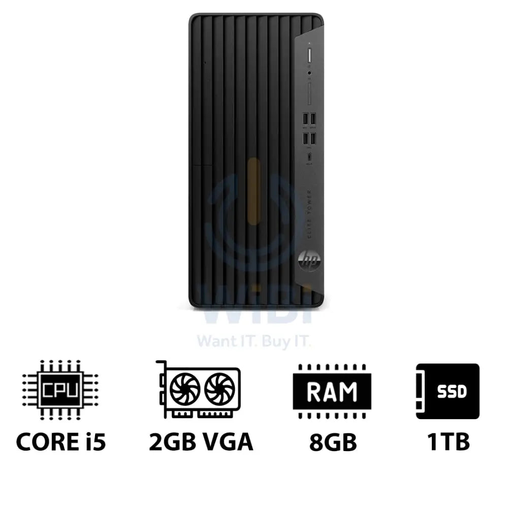 HP Elite Tower 800 G9 - i5 / 8GB / 1TB (NVMe M.2 SSD) / 2GB VGA / Win 10 Pro / 1YW - Desktop Desktop & All-In-One PCs >
