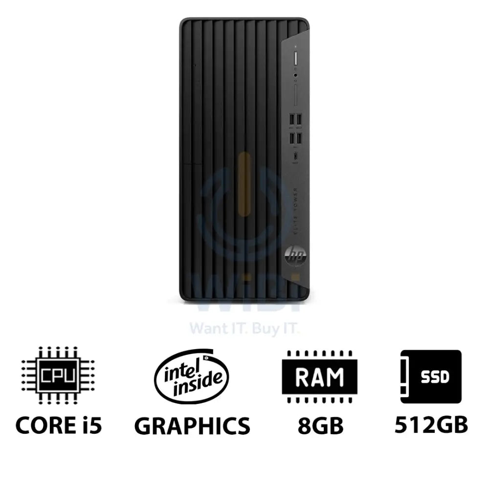 HP Elite Tower 800 G9 - i5 / 8GB / 512GB (NVMe M.2 SSD) / Win 10 Pro / 1YW - Desktop Desktop & All-In-One PCs > Desktop