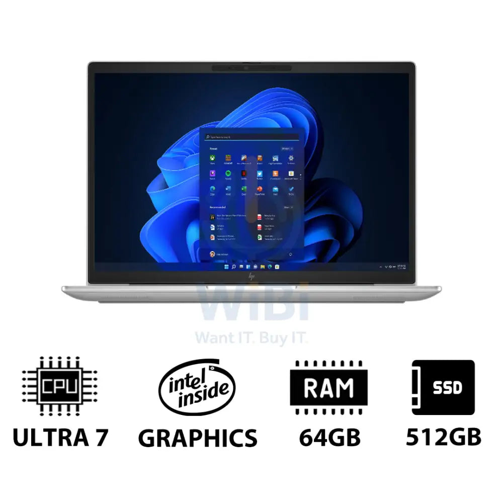 HP EliteBook 630 G11 - 13.3’’ WUXGA / Ultra 7 155U / 64GB / 512GB (NVMe M.2 SSD) / Win 11 Pro / 1YW / Silver - Laptop