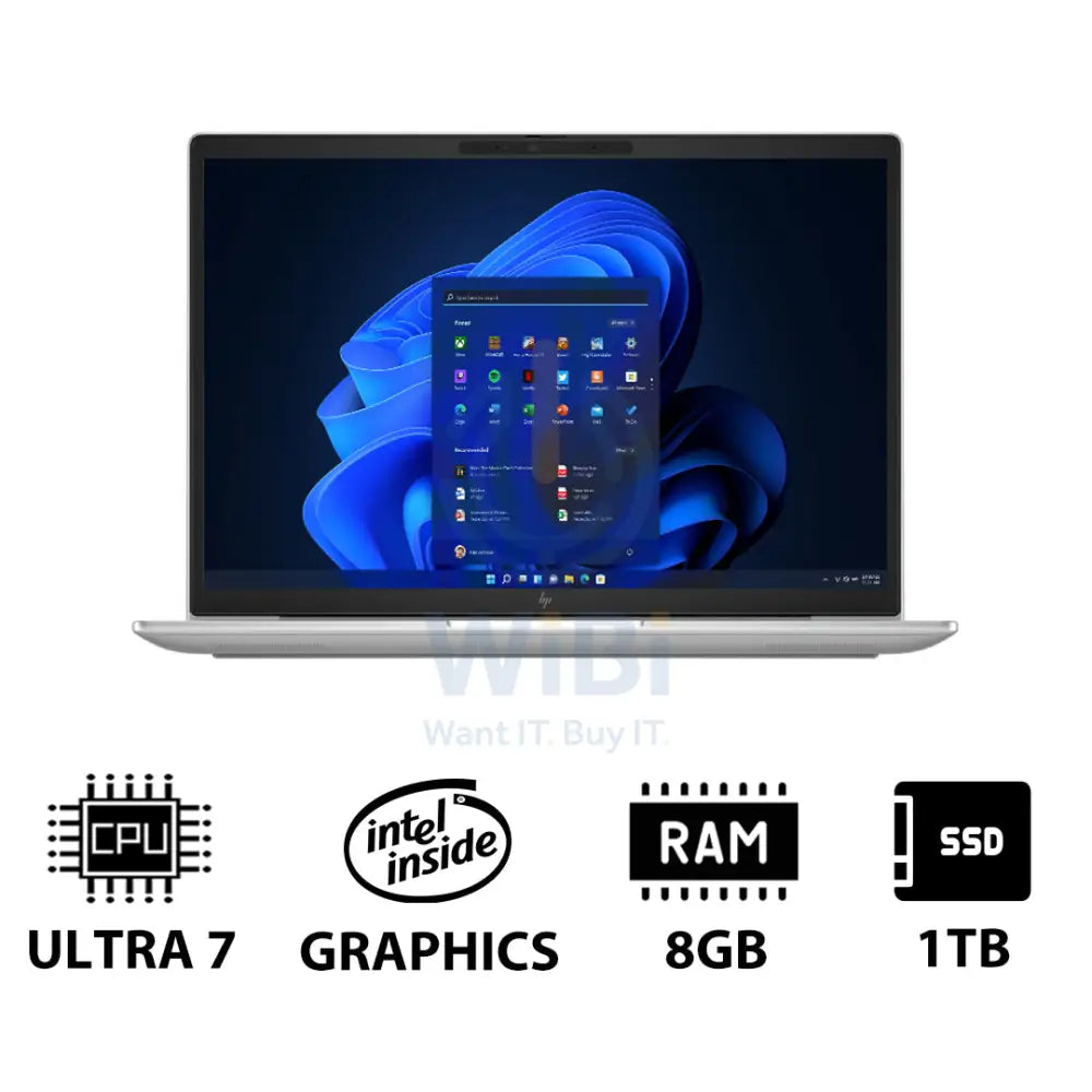 HP EliteBook 630 G11 - 13.3’’ WUXGA / Ultra 7 155U / 8GB / 1TB (NVMe M.2 SSD) / Win 11 Pro / 1YW / Silver - Laptop