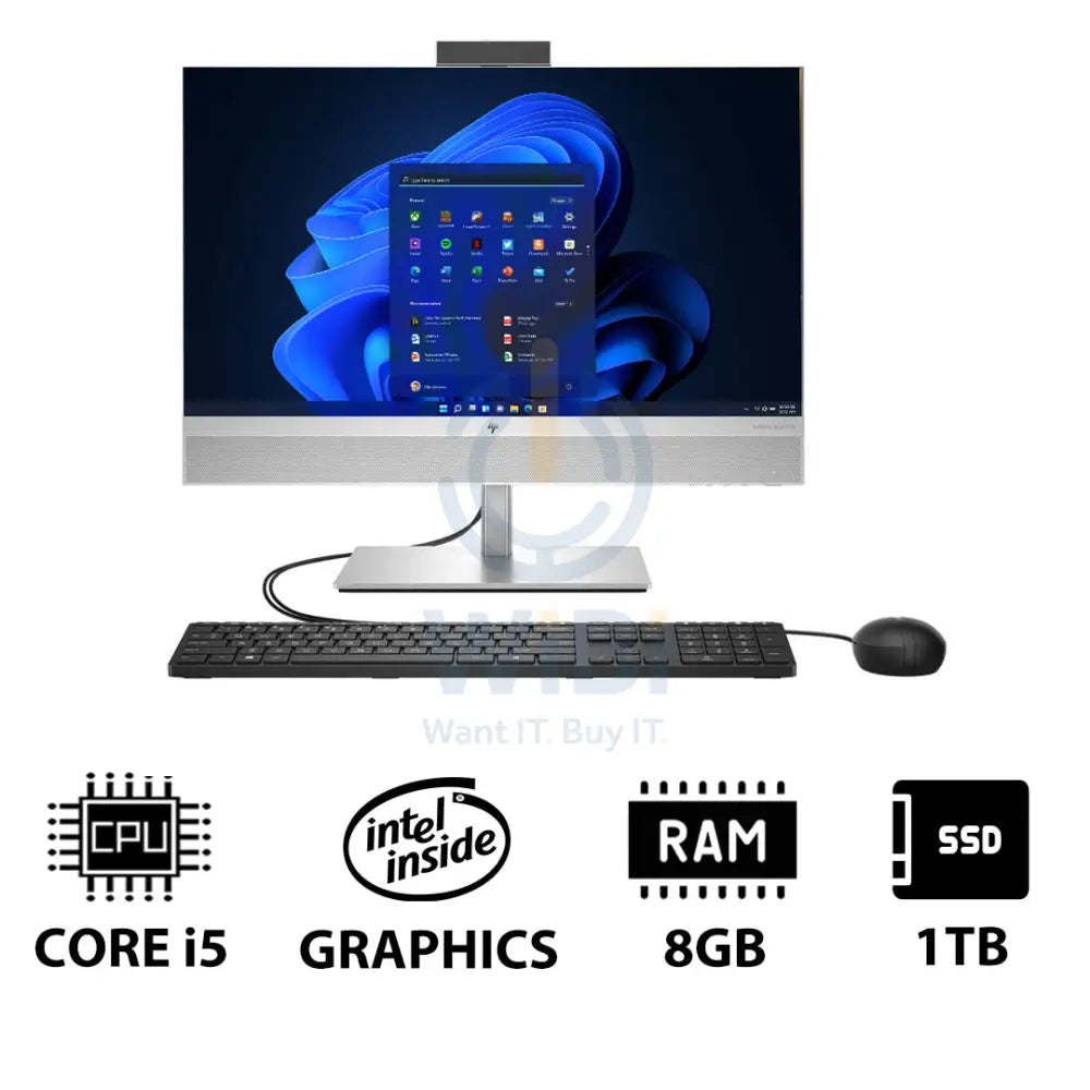 HP EliteOne 840 G9 AIO PC - 23.8’’ FHD Non-Touch / i5 / 8GB / 1TB (NVMe M.2 SSD) / Win 11 Pro / 1YW - Desktop Desktop &