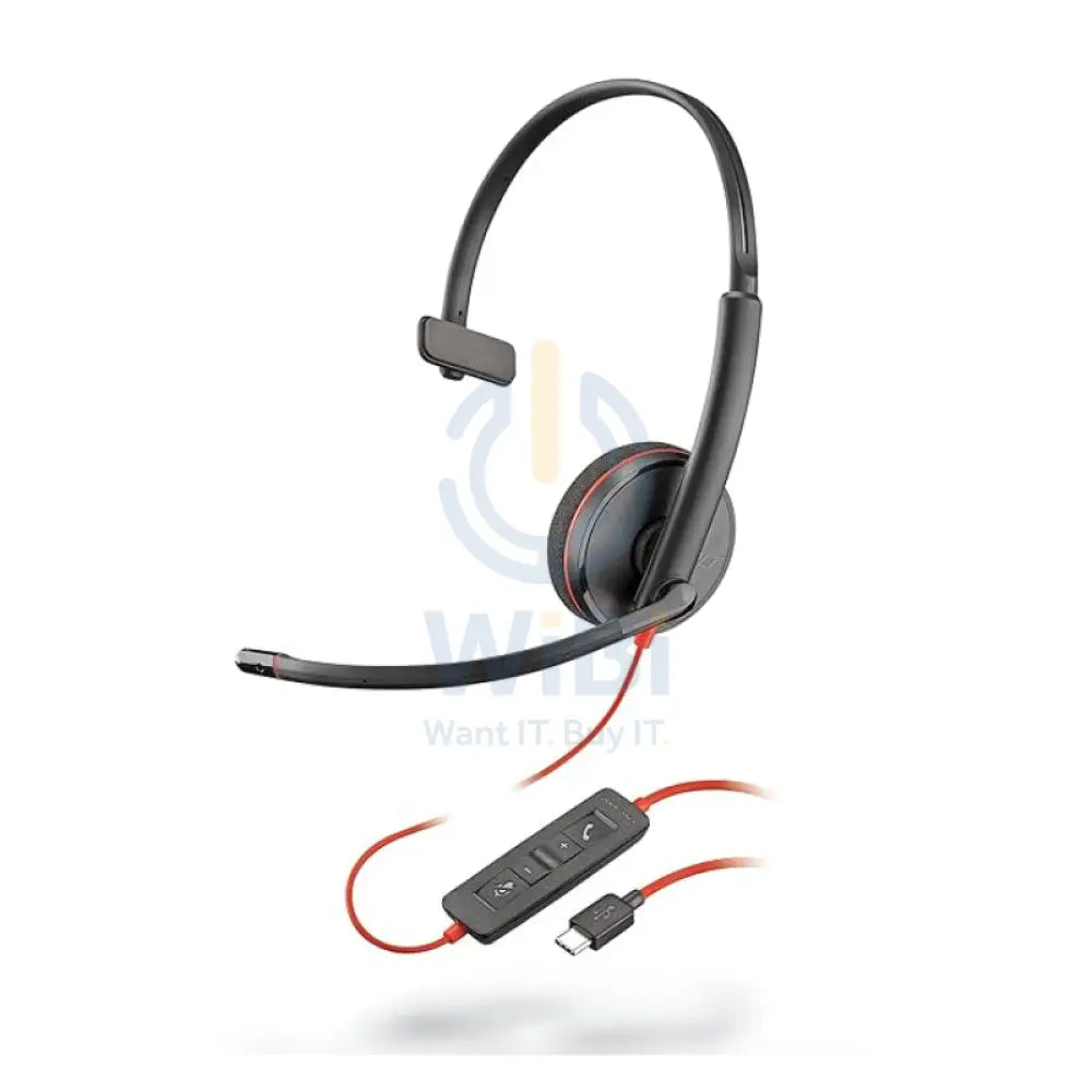 HP Poly Blackwire 3210 Mono USB-C Headset - On-ear / USB-C/A Adapter (Bulk) Accessories > Audio > Headphones
