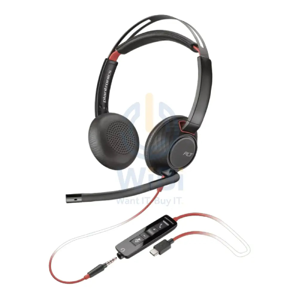 Poly Blackwire 5220 Stereo USB-C Headset - On-Ear / USB-C/A Adapter Accessories > Audio > Headphones