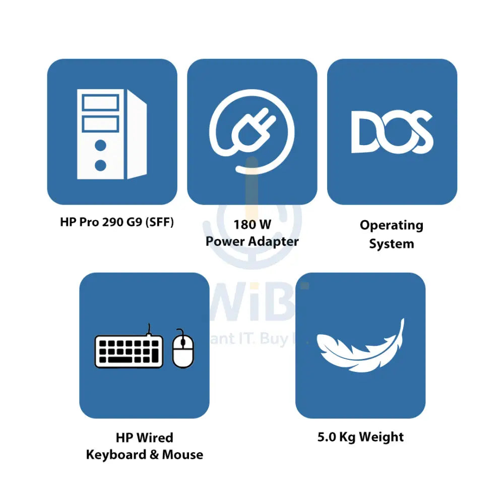 HP Pro 290 G9 (SFF) - i5 / 8GB / 250GB (NVMe M.2 SSD) / DOS (Without OS) / 1YW - Desktop Desktop & All-In-One PCs >