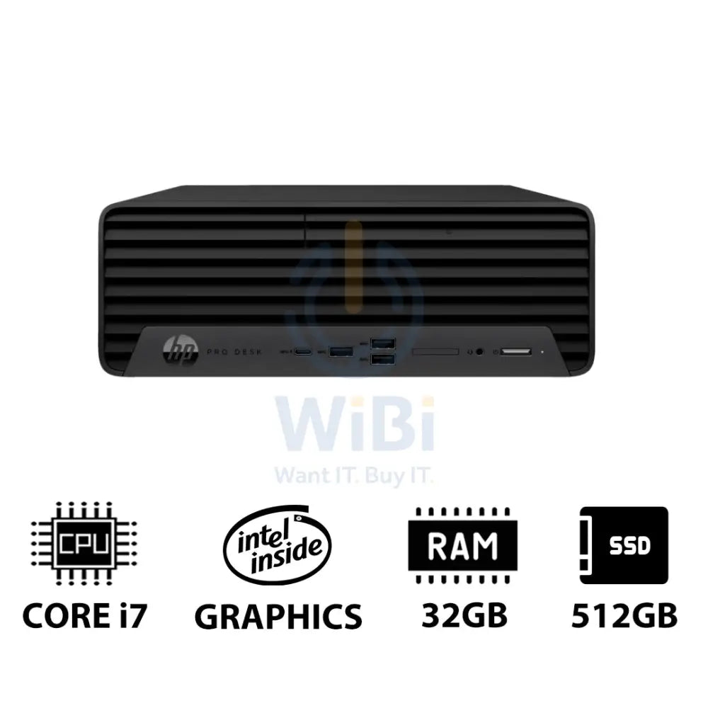 HP Pro SFF 400 G9 - i7 / 32GB / 512GB (NVMe M.2 SSD) / DOS (Without OS) / 1YW - Desktop Desktop & All-In-One PCs >