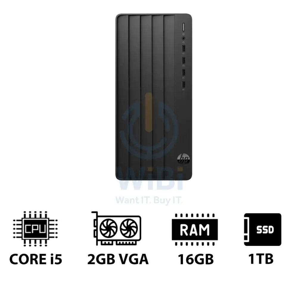 HP Pro Tower 290 G9 - i5 / 16GB / 1TB (NVMe M.2 SSD) / 2GB VGA / DOS (Without OS) / 1YW - Desktop Desktop & All-In-One