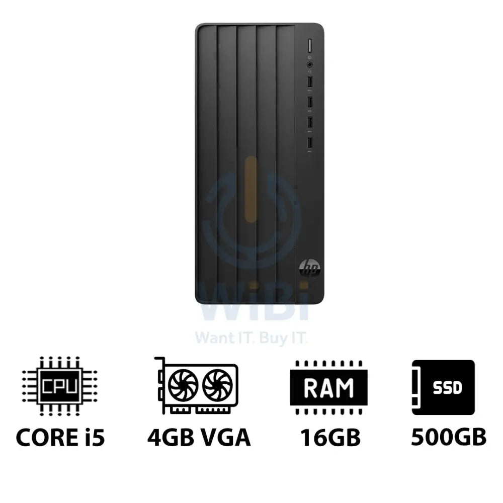 HP Pro Tower 290 G9 - i5 / 16GB / 500GB (NVMe M.2 SSD) / 4GB VGA / Win 11 Pro / 1YW - Desktop Desktop & All-In-One PCs