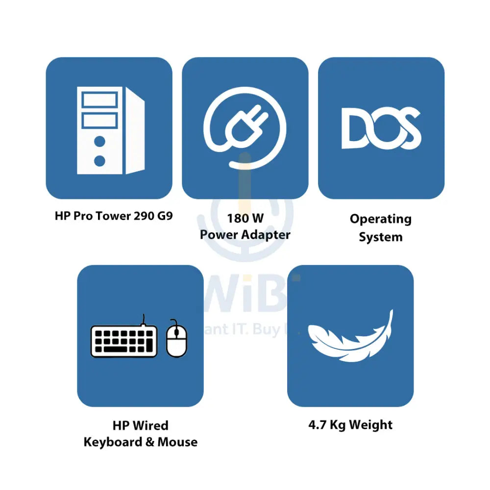 HP Pro Tower 290 G9 - i5 / 8GB / 1TB HDD / DOS (Without OS) / 1YW - Desktop Desktop & All-In-One PCs > Desktop PCs