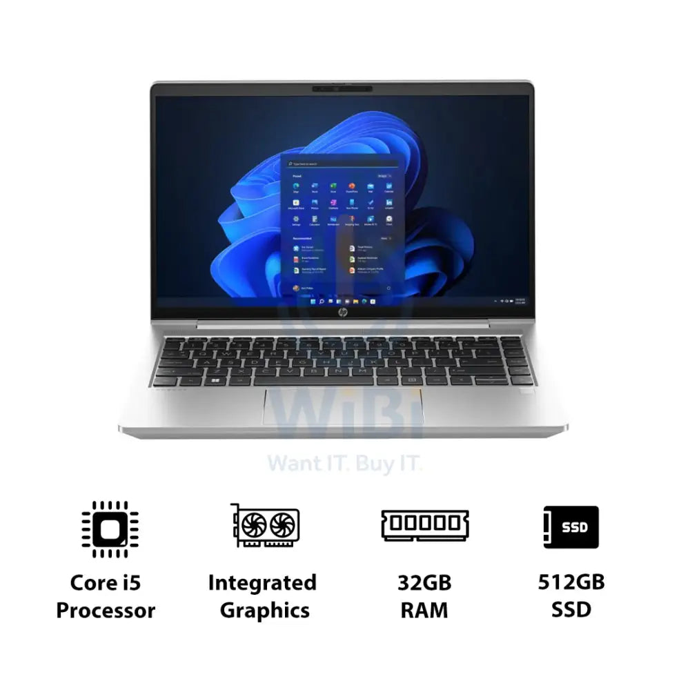 HP ProBook 440 G10 - 14.0’’ FHD / i5 / 32GB / 512GB (NVMe M.2 SSD) / Win 11 Pro / 1YW - Laptop Laptops