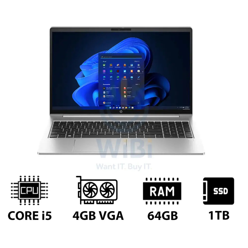 HP ProBook 450 G10 - 15.6’’ FHD / i5 / 64GB / 1TB (NVMe M.2 SSD) / 4GB VGA / Win 11 Pro / 1YW - Laptop Laptops