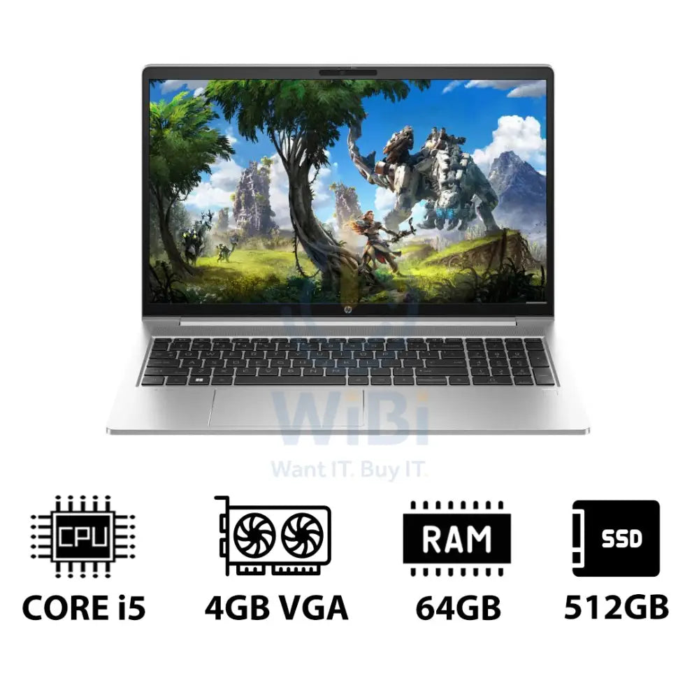 HP ProBook 450 G10 - 15.6’’ FHD / i5 / 64GB / 512GB (NVMe M.2 SSD) / 4GB VGA / DOS (Without OS) / 1YW - Laptop Laptops