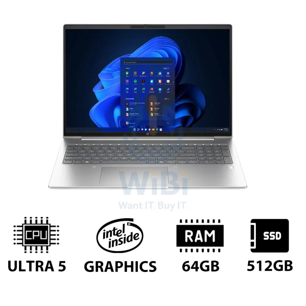 HP ProBook 460 G11 - 16’’ WUXGA / Ultra 5 125U / 64GB / 512GB (NVMe M.2 SSD) / Win 11 Pro / 1YW / Pike silver - Laptop