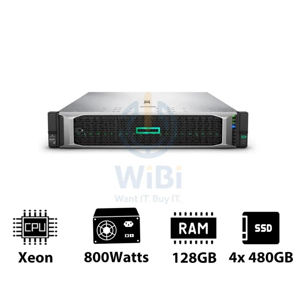 HP ProLiant DL380 G10 - Xeon-2.40GHz / 10-Cores / 128GB / 4x 480GB SSD / 800Watts / Rack(2U) Server & Workstations >
