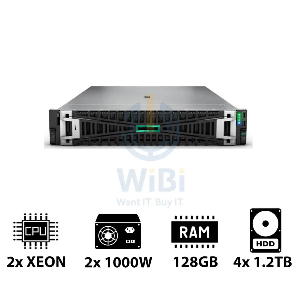 HP ProLiant DL380 G11 - 2x Xeon Gold 5416S 2.00GHz / 2x 16-Cores / 128GB / 4x 1.2TB HDD / 2x 1000Watts / Rack(2U)