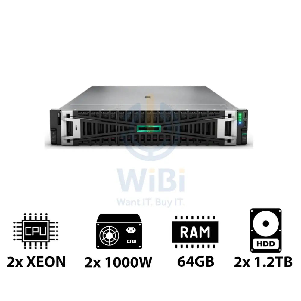 HP ProLiant DL380 G11 - 2x Xeon Gold 5416S 2.00GHz / 2x 16-Cores / 64GB / 2x 1.2TB HDD / 2x 1000Watts / Rack(2U) Server