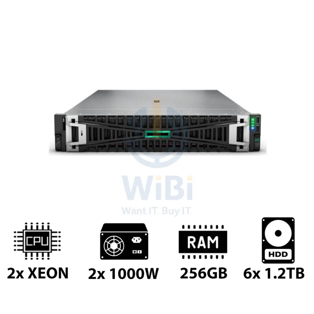 HP ProLiant DL380 G11 - 2x Xeon Silver 4410Y 2.00GHz / 2x 12-Cores / 256GB / 6x 1.2TB HDD / 2x 1000Watts / Rack(2U)
