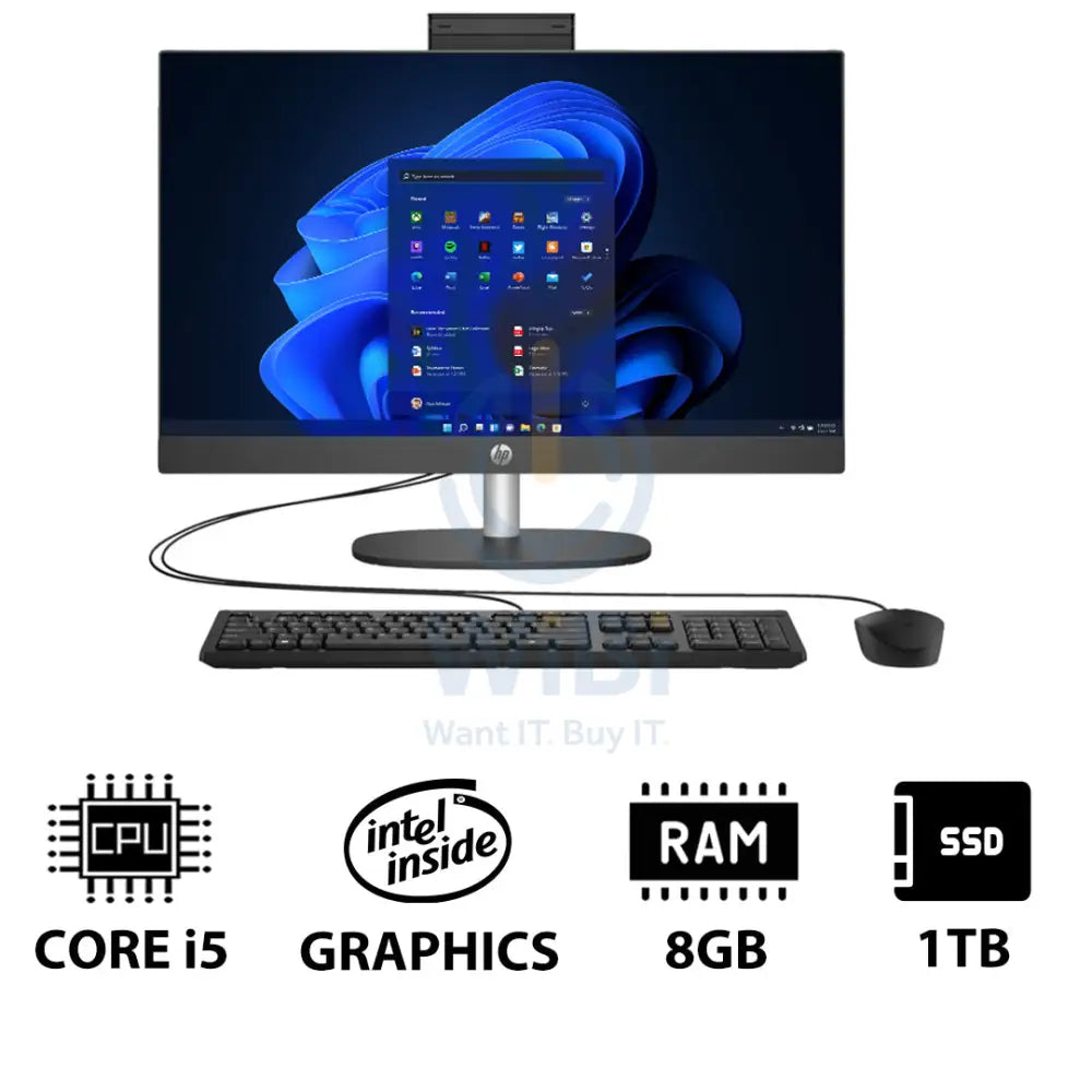 HP ProOne 240 G10 AIO - i5 / 8GB / 1TB (NVMe M.2 SSD) / 23.8’’ FHD Non-Touch / Win 11 Pro / 1YW / Grey - Desktop